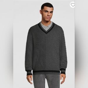 NWOT Hudson North Columbia Wool Contrast V-Neck Swaeter size L